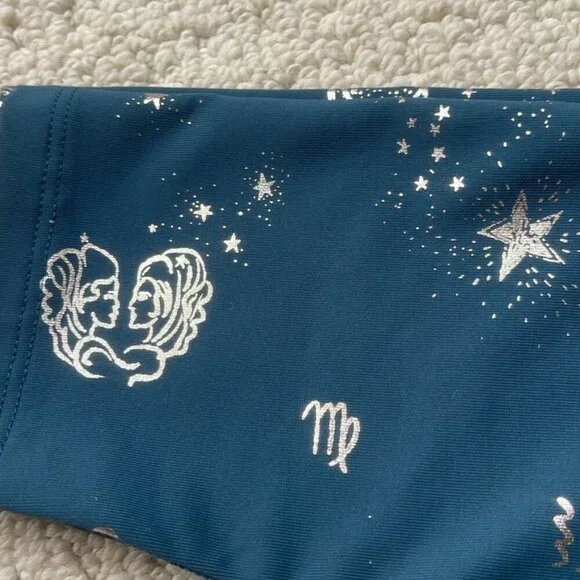 Beyond Yoga Teal Celestial Print Leggings - Picture 9 of 11